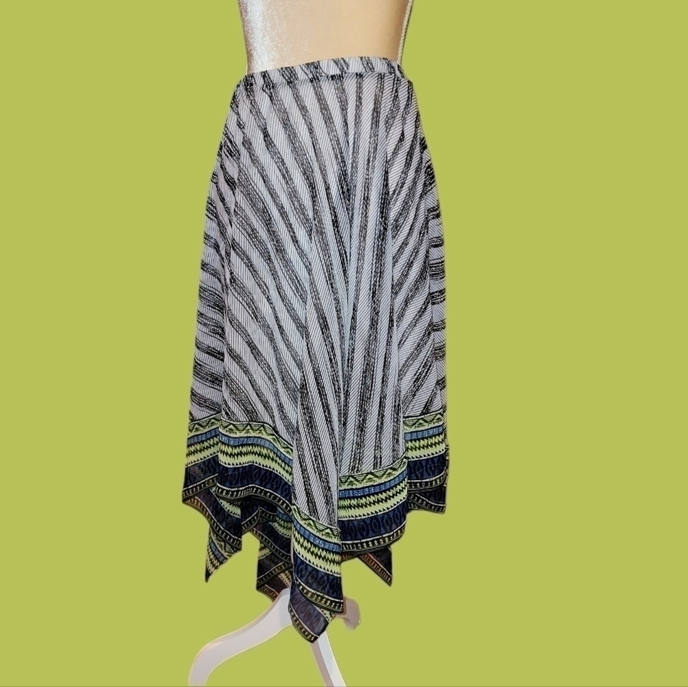 Cato Skirt 22/24W Pull On Elastic Waist Multicolor Geometric
